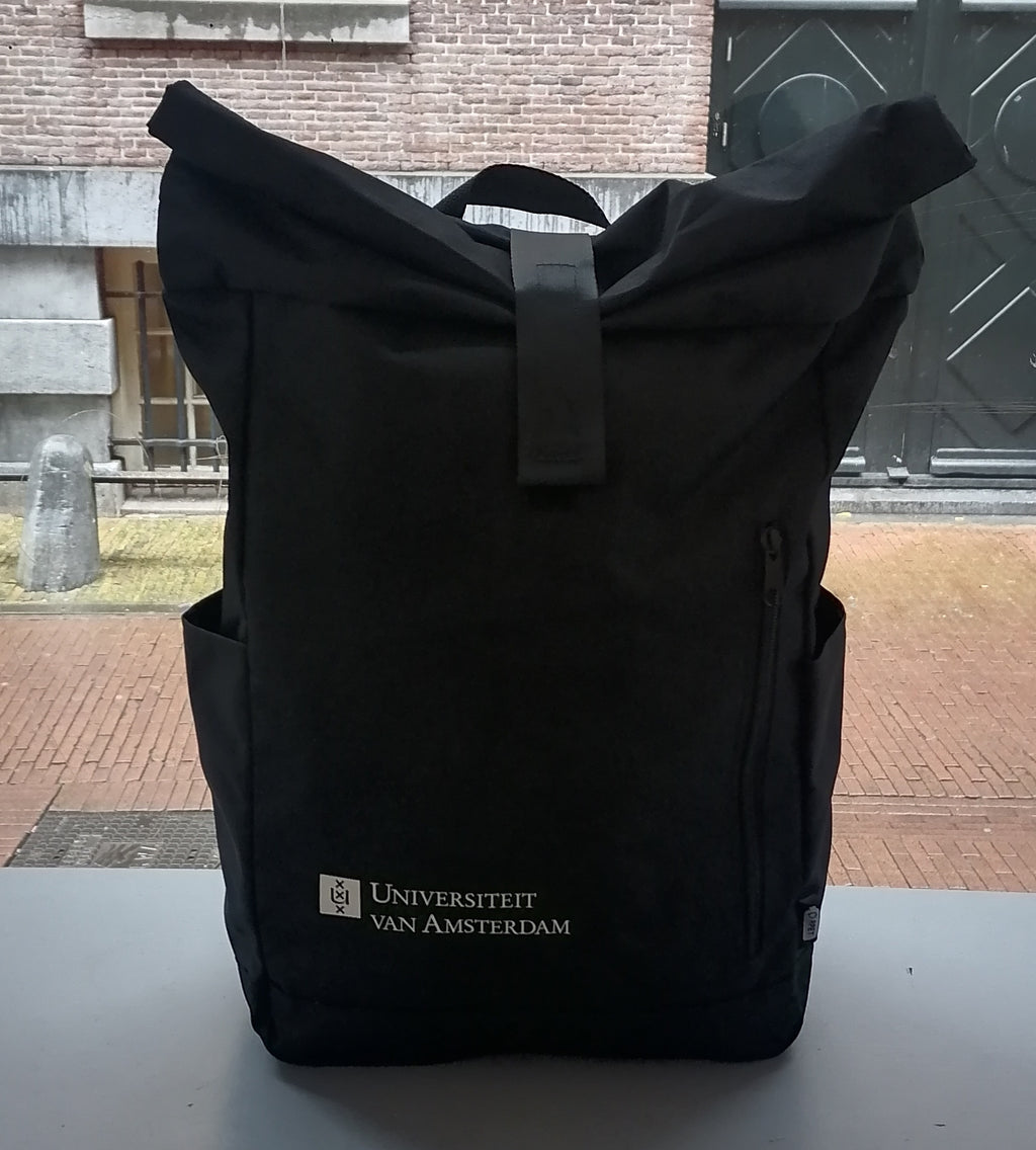 Backpack with the University of Amsterdam logo