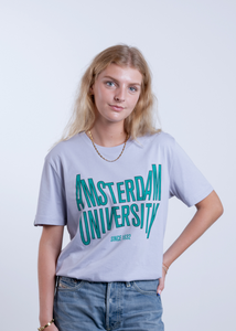 T-shirt uniseks korte mouwen met het unieke  Amsterdam University logo in meerdere kleuren