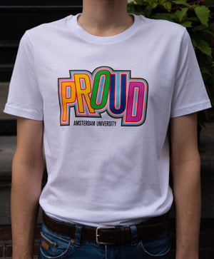 T- shirt uniseks 'PROUD'  Universiteit van Amsterdam