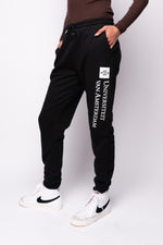Unisex sweatpants with the University of Amsterdam logo in black